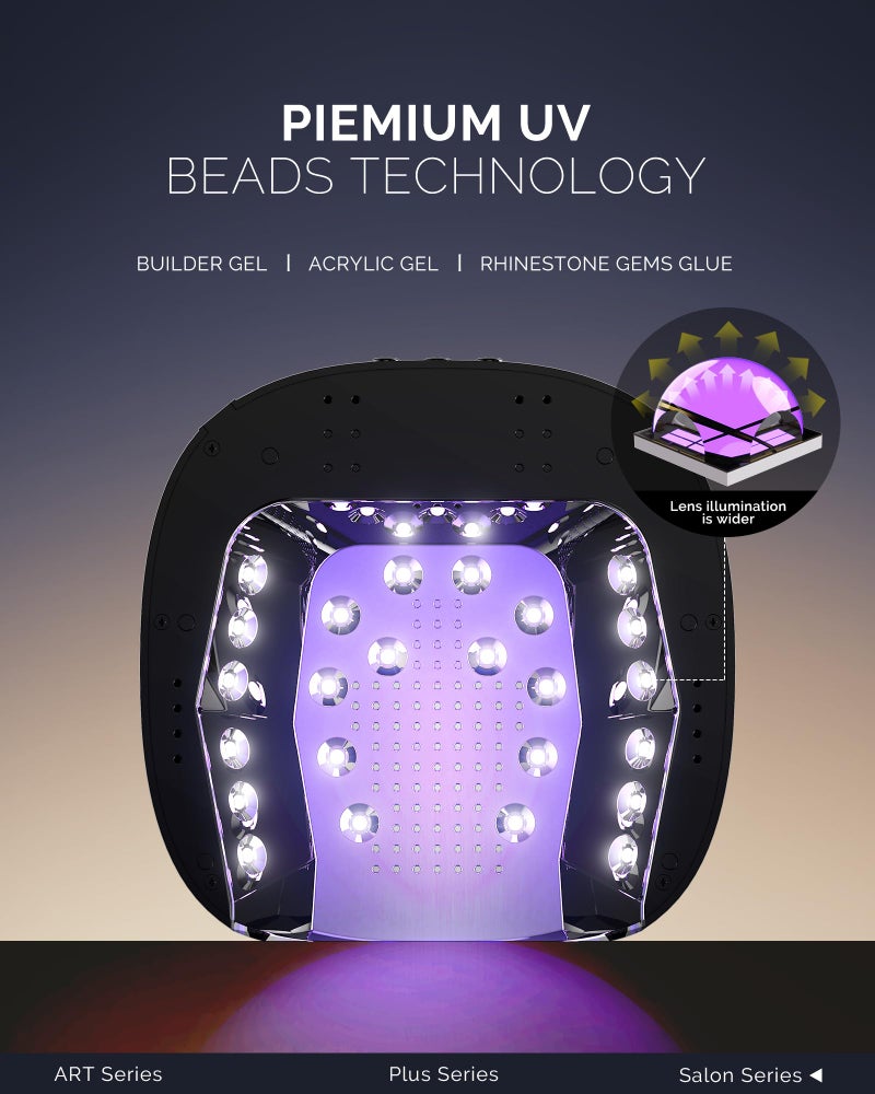 MelodySusie Professional Metal Base UV Nail Lamp, S-Pro27T Fast Curing Nail Dryer with 3 Timers & Smart Sensor for Salon Cures All Gels, Especially Hard, Extension, Acrylic & Chrome Gel Polishes - Image 4