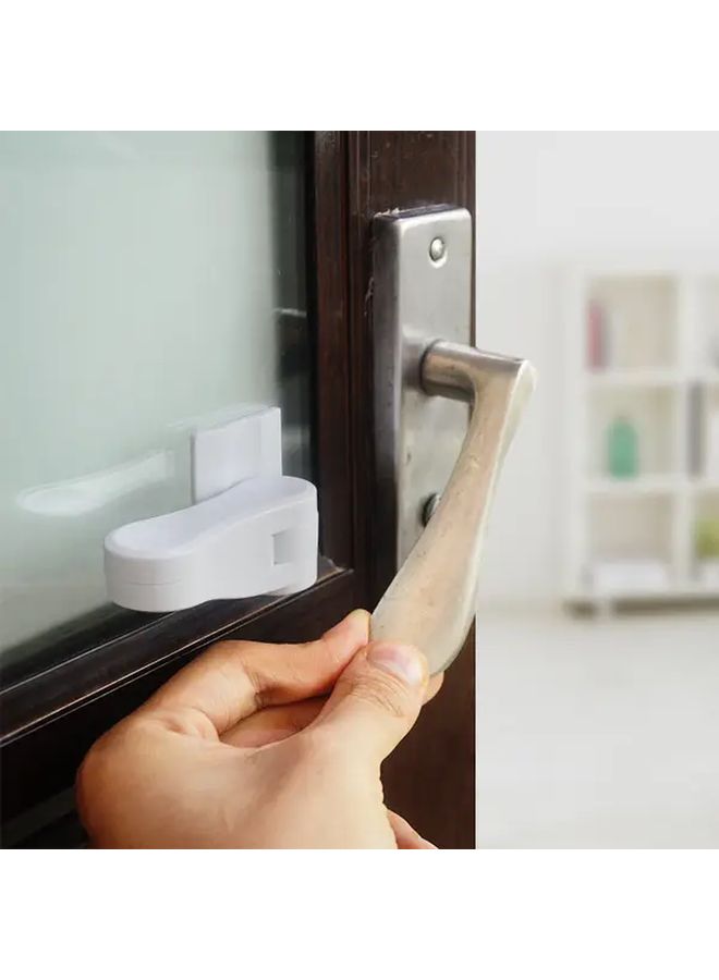White Universal Door Rod Lock No Drill Easy Install Pet Safety Anti Rotation - Image 4