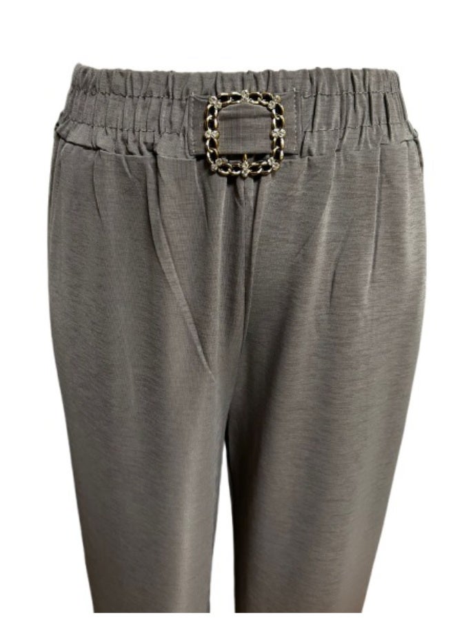 Straight Pants for Women Trousers Drape Loose Casual Wide Leg Pants with Pocket Free Size - Image 3