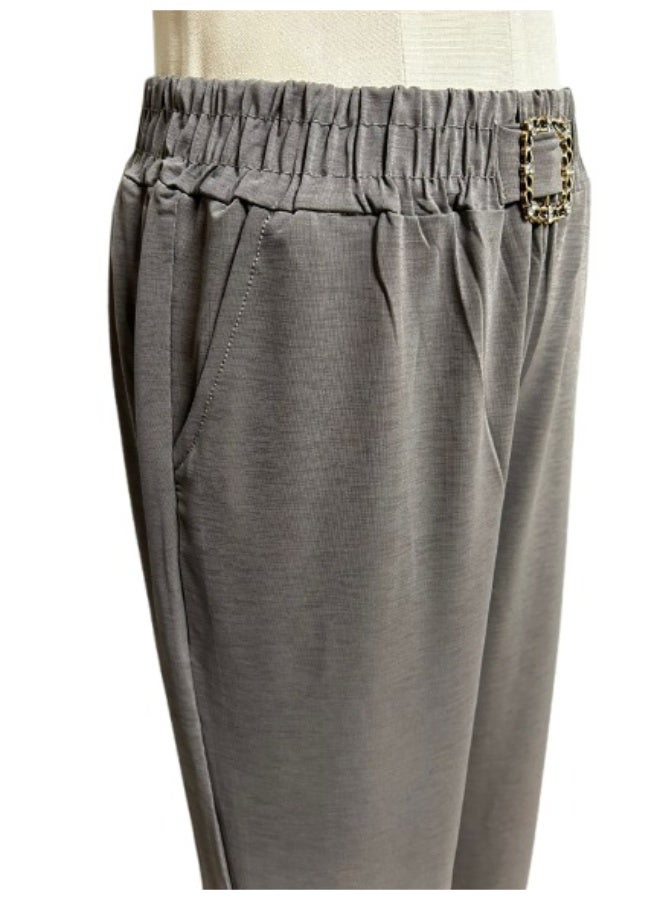 Straight Pants for Women Trousers Drape Loose Casual Wide Leg Pants with Pocket Free Size - Image 2