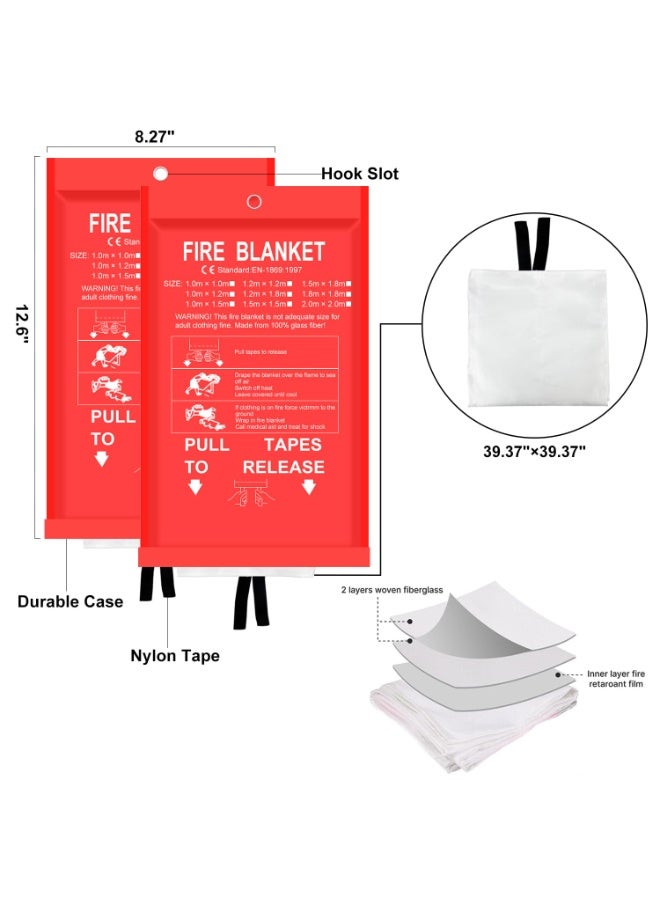 SANMUGEED Emergency Fire Blanket 40" x 40" Fiberglass Fire Blanket Emergency Survival Safety Supplies for Home Kitchen School Office Warehouse Fireplace Car Gas Station - Image 4