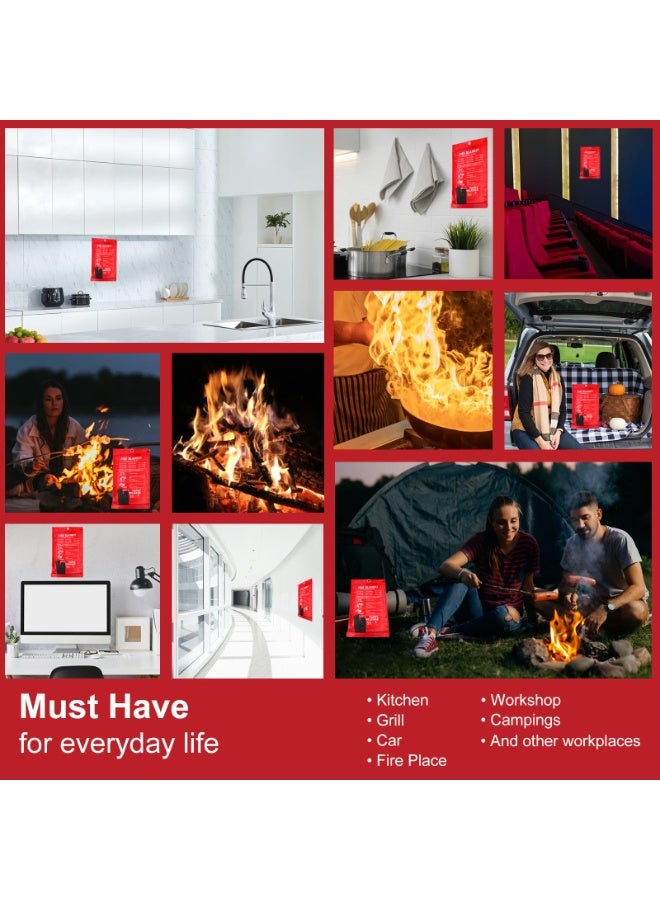 SANMUGEED Emergency Fire Blanket 40" x 40" Fiberglass Fire Blanket Emergency Survival Safety Supplies for Home Kitchen School Office Warehouse Fireplace Car Gas Station - Image 5