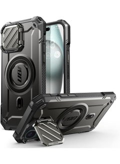 SupCase Ub Mag Xt For Iphone 15 Iphone 14 Iphone 13 Case 6.1" With Camera Cover Compatible With Magsafe Heavy Duty Rugged Case With Built In Kickstand Black  - Image 1