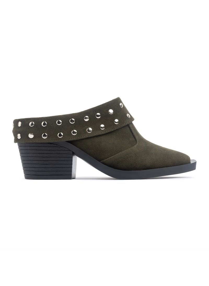 TGS Studded Suede Heel Mules  - Image 3