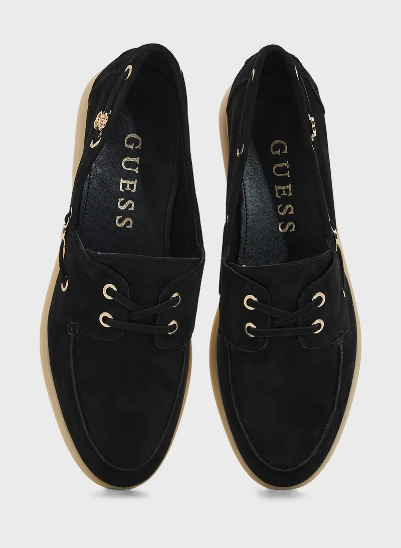 جس Lace Up Detailed Slip Ons