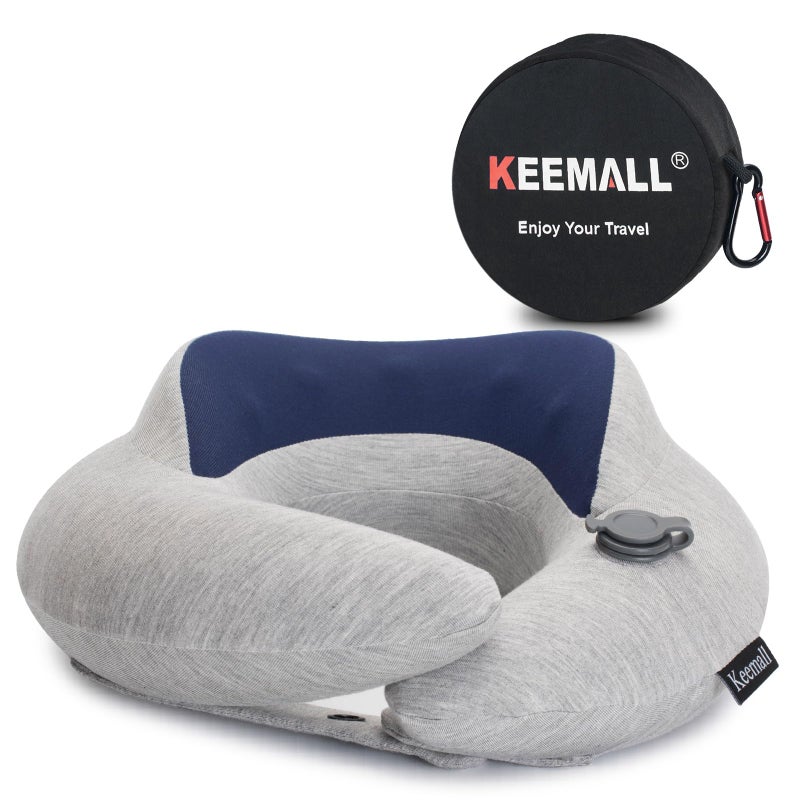 Keemall Inflatable Travel Pillow, Upgraded Travel Neck Pillow for Airplane Neck Support Sleeping - 3rd Generation, Double Comfort Plane Pillow - Portable Travel Essentials - Image 1