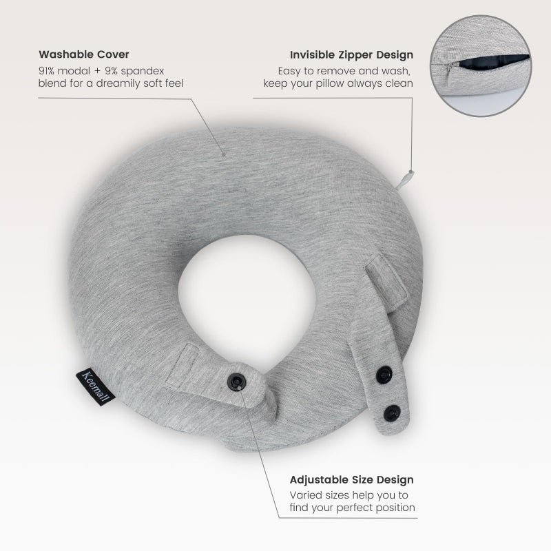 Keemall Inflatable Travel Pillow, Upgraded Travel Neck Pillow for Airplane Neck Support Sleeping - 3rd Generation, Double Comfort Plane Pillow - Portable Travel Essentials - Image 3