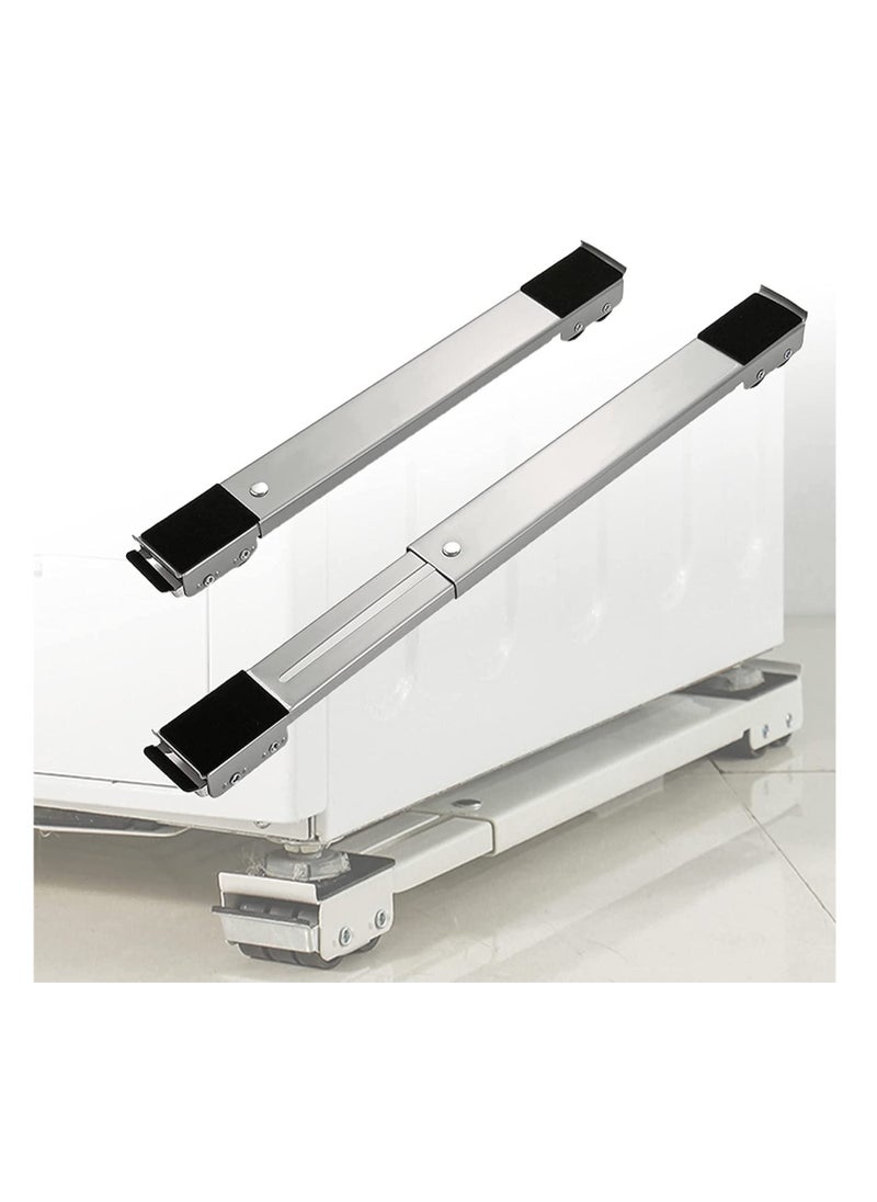 BGM - 2 Pieces Adjustable Washing Machine Pedestals Frame ， Drum Washing Machine Refrigerator Mobile Base ， Multifunction Washing Machine Base Stand Movably Adjustable - Image 1