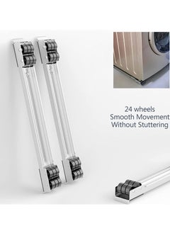 BGM 2 Pieces Adjustable Washing Machine Pedestals Frame ， Drum Washing Machine Refrigerator Mobile Base ， Multifunction Washing Machine Base Stand Movably Adjustable  - Image 3