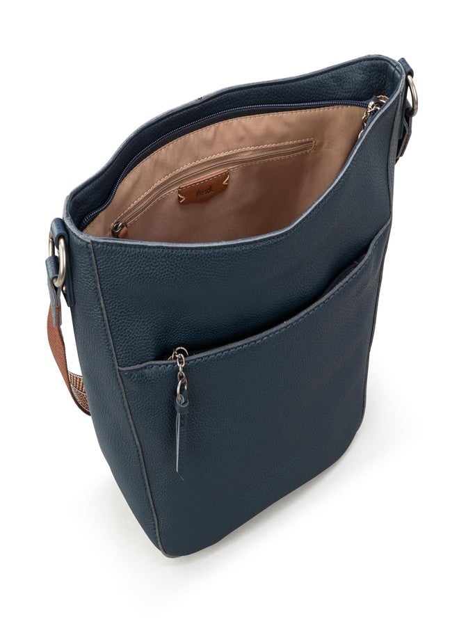 The Sak Lucia Hobo in Leather, Single Shoulder Strap, Indigo - Image 3