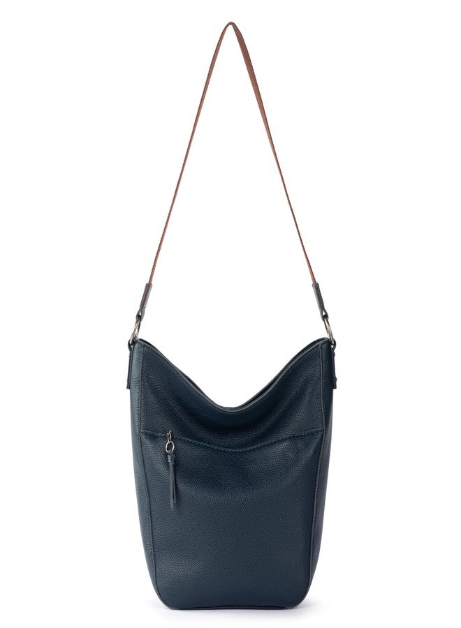 The Sak Lucia Hobo in Leather, Single Shoulder Strap, Indigo - Image 1
