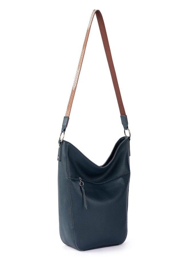 The Sak Lucia Hobo in Leather, Single Shoulder Strap, Indigo - Image 2