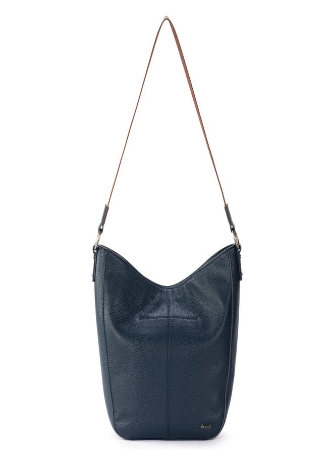 The Sak Lucia Hobo in Leather, Single Shoulder Strap, Indigo - Image 4