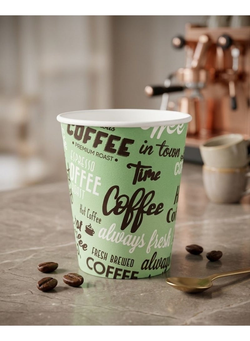 7oz Disposable Paper Coffee Cups, Hot & Cold Drink Cups, 100 Pack - Image 1
