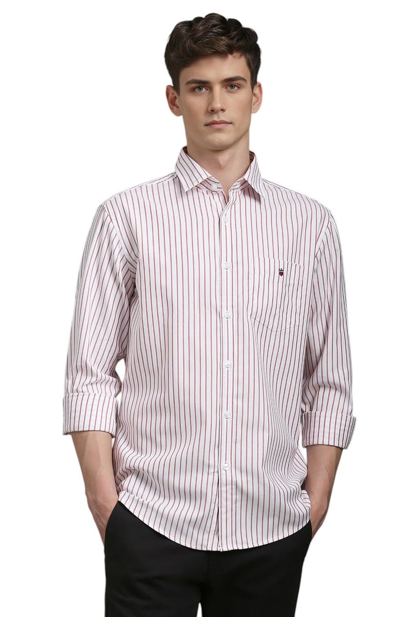 LOUIS PHILIPPE قميص قطن ضيق للرجال من لويس فيليب (LYSFCSLBV77793_أحمر، 40) - Image 1