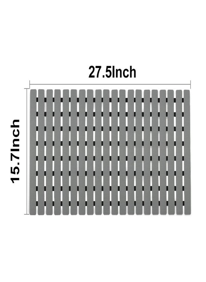 BEMISO BEMISO Shower Mat Non Slip Bathtub Mat with Suction Cups and Drain Holes 27.5 x15.7 Inch Bath Mat for Tub & Shower.Easy Dry,Easy to Cut,Eco-Friendly - Image 5