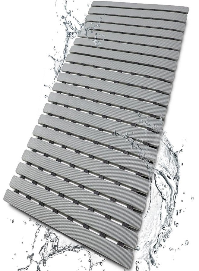 BEMISO BEMISO Shower Mat Non Slip Bathtub Mat with Suction Cups and Drain Holes 27.5 x15.7 Inch Bath Mat for Tub & Shower.Easy Dry,Easy to Cut,Eco-Friendly - Image 1