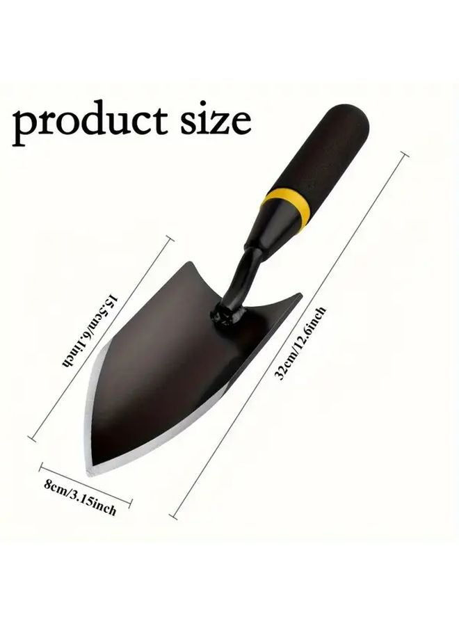 Carbon Steel Garden Shovel With Ergonomic Rubber Handle Heavy Duty Digging Planting Tool - Image 1