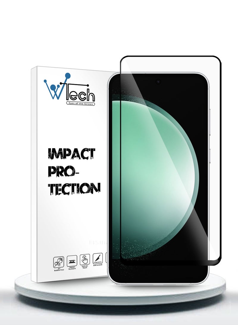 دبليو تيك سامسونج جالاكسي S23 FE 5G 2023 Premium E2E كامل الغراء غطاء كامل واقي الشاشة من الزجاج المقسى (MSGECN) - شفاف / أسود - Image 1