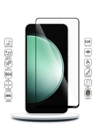 سامسونج جالاكسي S23 FE 5G 2023 Premium E2E كامل الغراء غطاء كامل واقي الشاشة من الزجاج المقسى (MSGECN) - شفاف / أسود - view 2