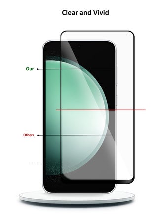 سامسونج جالاكسي S23 FE 5G 2023 Premium E2E كامل الغراء غطاء كامل واقي الشاشة من الزجاج المقسى (MSGECN) - شفاف / أسود - view 4