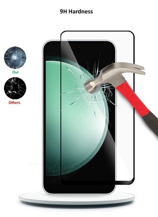 سامسونج جالاكسي S23 FE 5G 2023 Premium E2E كامل الغراء غطاء كامل واقي الشاشة من الزجاج المقسى (MSGECN) - شفاف / أسود - view 3