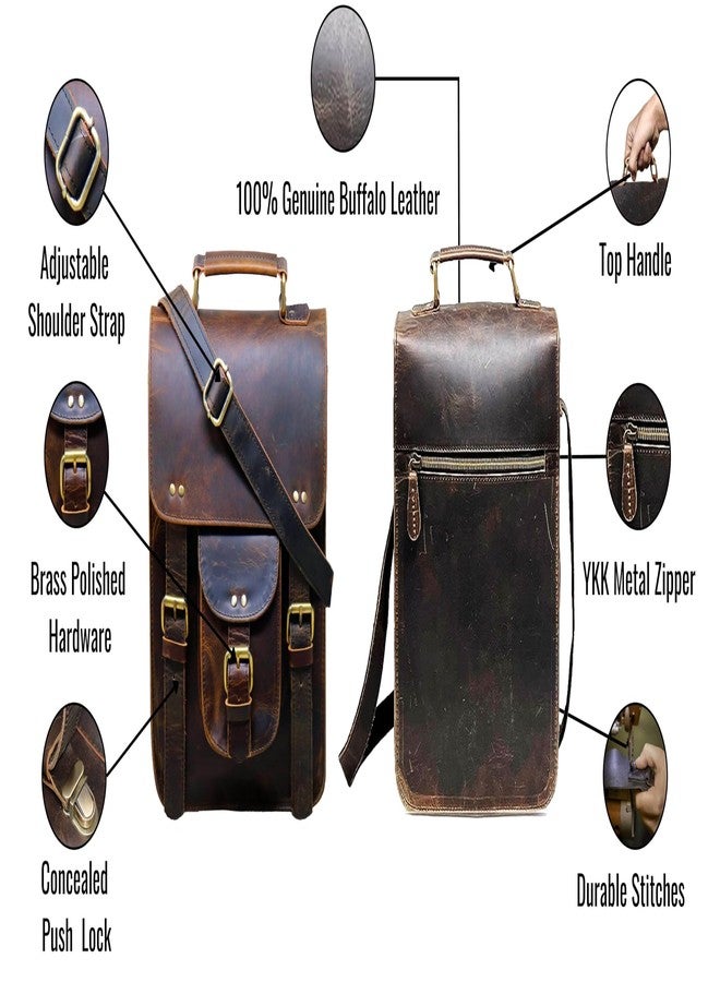 jaald Genuine Leather Messenger Bag Vintage Laptop Crossbody Bag Satchel Man Purse Shoulder Bag for man woman office bag, Dark Brown, 11 Inches, 11 Inches Dark Brown - Image 5