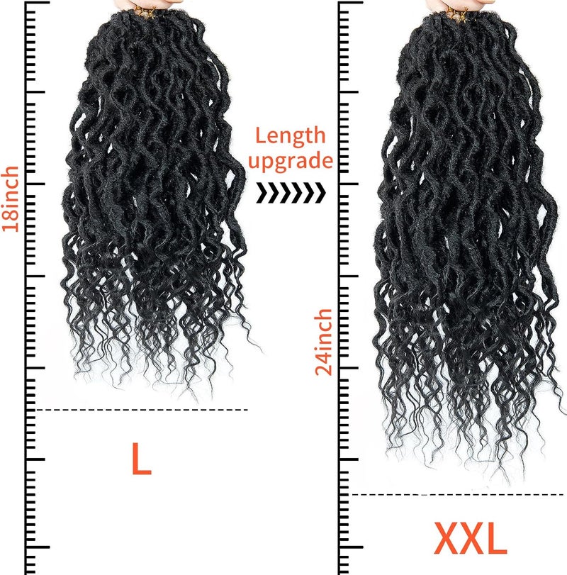 SuyiIRL Faux Locs Crochet Hair For Women Soft Locs 18 Inch Goddess Crochet Hair Curly Ends Dreadlocks Boho Style Synthetic Braiding Hair Extensions - Image 4