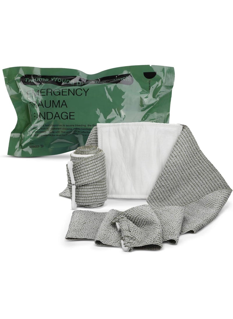 Risen Israeli Emergency Bandage, 4 Inch 1 Pack Compression Bandage for Trauma Wound Dressing, Vacuum Sterile Compression Bandages for Ifak Refill Kit First Aid 