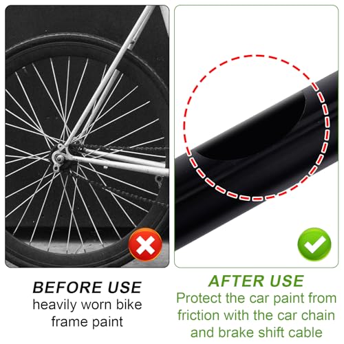 PEUTIER 3 Sheets Bike Frame Protection Tape Sticker, Bicycle Chainstay Protector Adhesive Bicycle Chain Guard Protector Film Cover for Mountain Bike Chain Road Bike Folding Frame Front Fork (Black) - Image 4