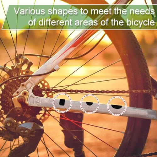 PEUTIER 3 Sheets Bike Frame Protection Tape Sticker, Bicycle Chainstay Protector Adhesive Bicycle Chain Guard Protector Film Cover for Mountain Bike Chain Road Bike Folding Frame Front Fork (Black) - Image 5