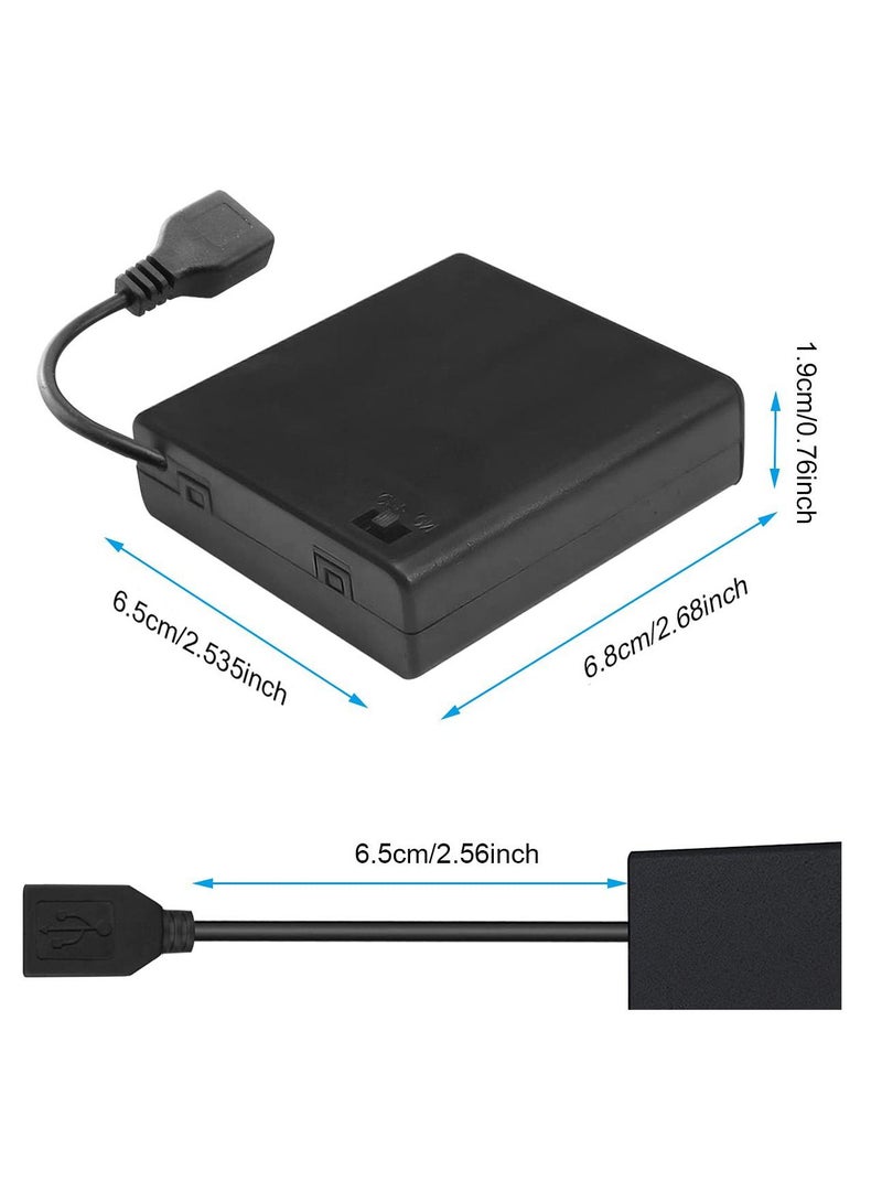 Excefore DKARDU 4 AA Battery Holder USB Switch, 4 PCS 6V USB Female Socket, Battery Case Box Holder On/Off Switch for RC Cars LED Light ( 4 x 1.5V) - Image 3