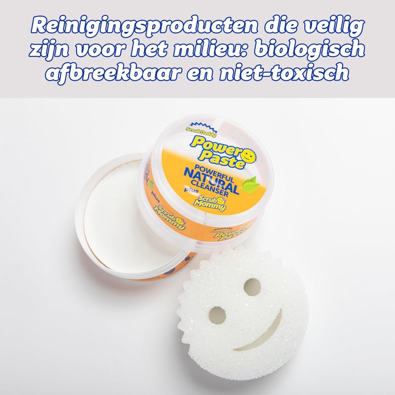 سكراب دادي مجموعة معجون التنظيف متعدد الأغراض من سكراب دادي - باور باست - منتج تنظيف طبيعي، غير سام، متعدد الأسطح، يتضمن باور باست وفرشاة تنظيف مزدوجة الجوانب خالية من الصبغة من سكراب مامي - عبوة واحدة - Image 4