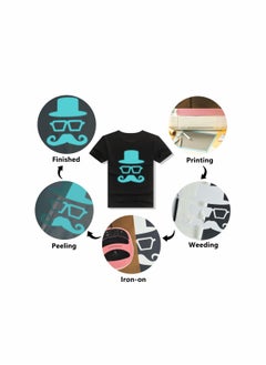 SYOSI Heat Transfer HTV Vinyl Roll Glow in The Dark White to Blue Iron on DIY for T Shirt Decoration Craft Material Garment Film Iron On PU Stretch Vinyl for Silhouette Easy to Cut Elastic Vinyl  - Image 2