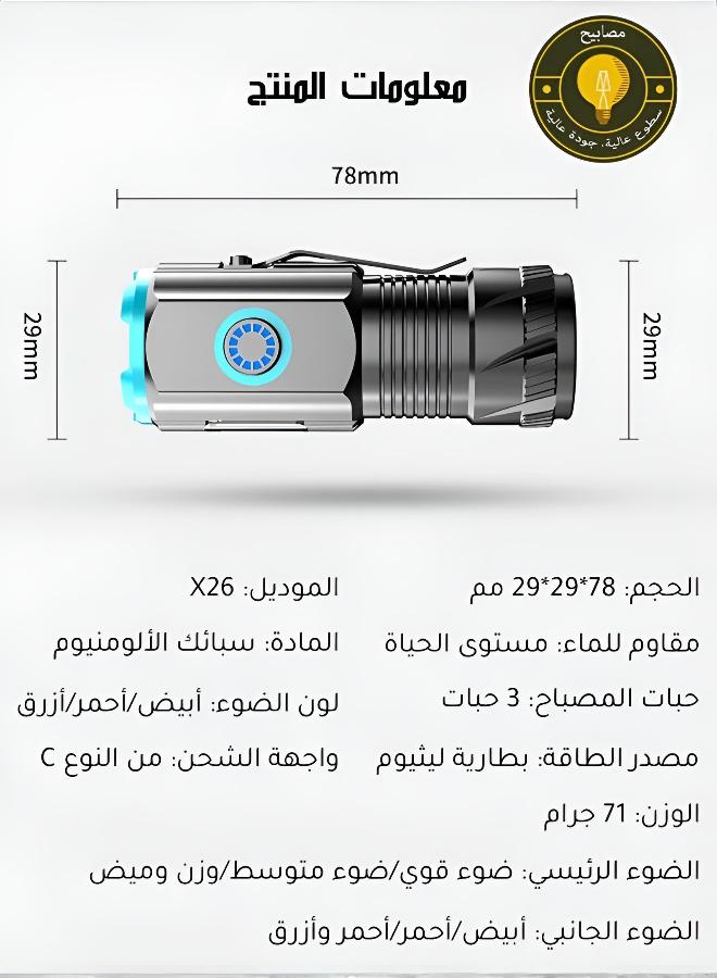 Magnetic Aluminum Flashlight with Hat Clip - Image 5