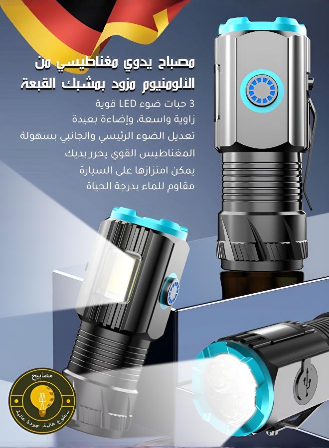 Magnetic Aluminum Flashlight with Hat Clip - Image 2