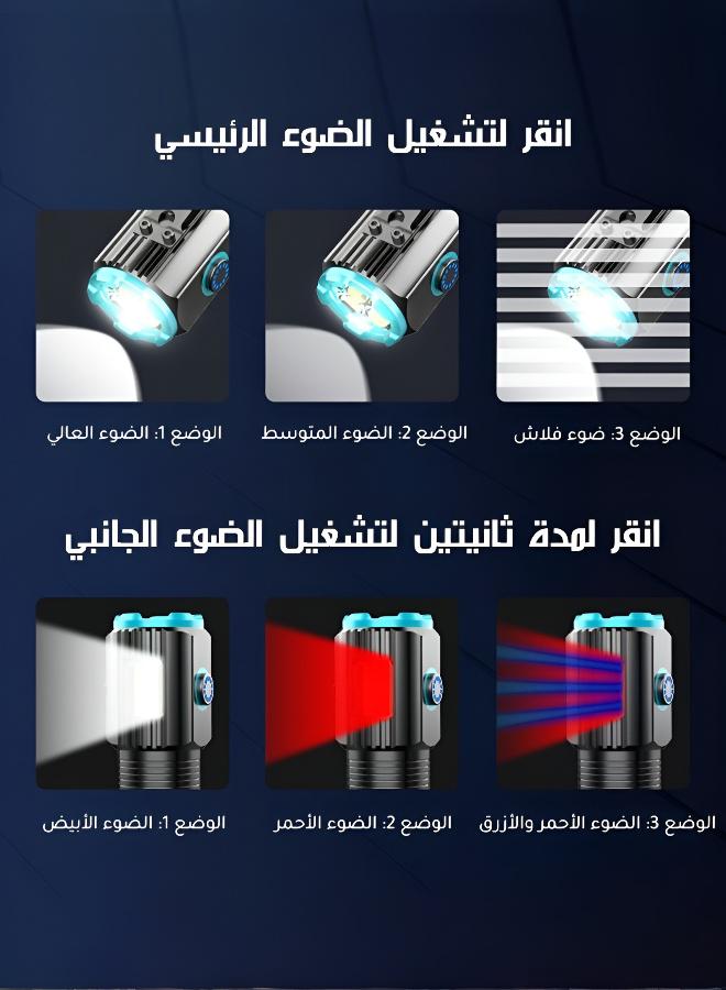 Magnetic Aluminum Flashlight with Hat Clip - Image 4