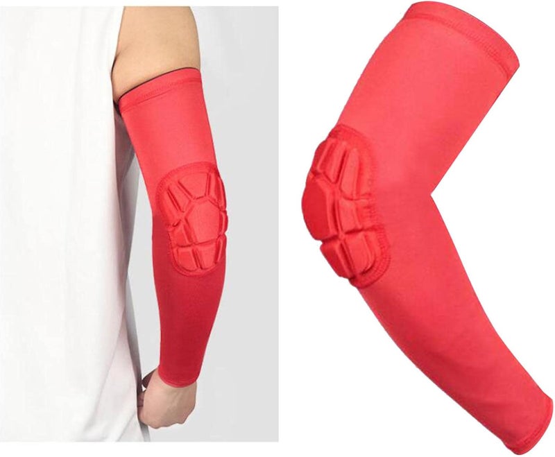 klarako Elbow Pads, Basketball Sleeves, Collision Avoidance Padded Elbow for Volleyball Football Baseball Cycling  Red XL - Image 5