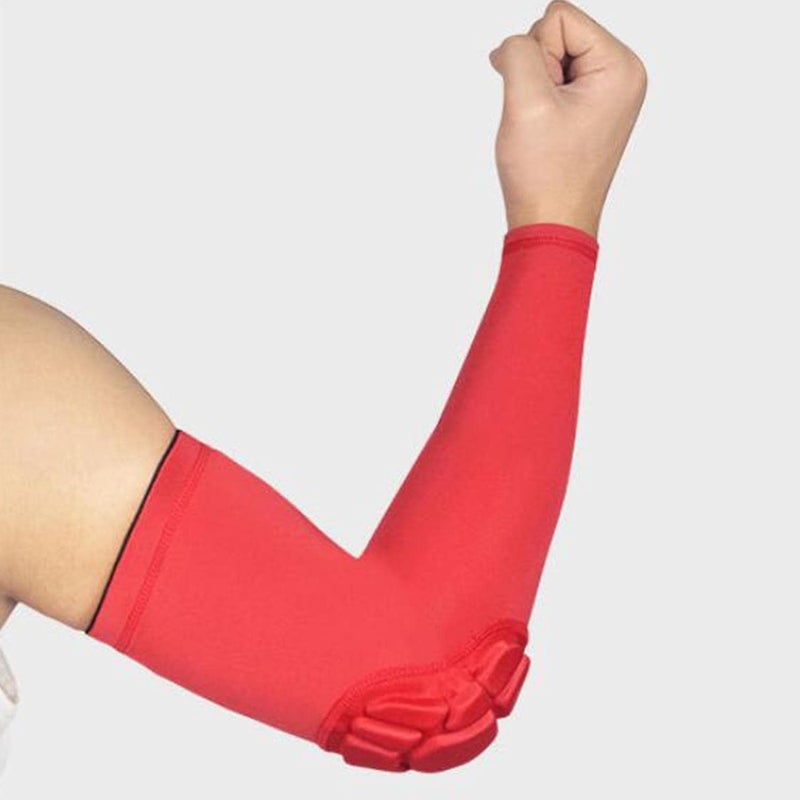 klarako Elbow Pads, Basketball Sleeves, Collision Avoidance Padded Elbow for Volleyball Football Baseball Cycling  Red XL - Image 4