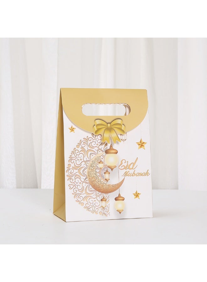 12 Pieces Kraft Paper Gift Bags for Ramadan and Eid, Party Bags with Handles for Candy Desserts and Jewelry Gifts, Party Favor Bags and Party Supplies - Image 2