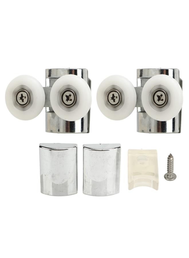 NIBEMINENT 23mm Sliding Door Pulley Bathroom Closet Glass Door Hanging Swing Wheel Upper Lower Roller Kit  - Image 1