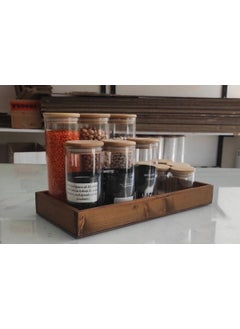 Aden Home Wooden Oil Can Spice Rack Wooden Organizer Bathroom Organizer / Wooden Tray / Wooden Presentation  - Image 2