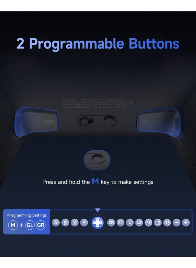EasySMX S10 Bluetooth Wired Gamepad TMR Joystick RGB Controller Compatible with Switch 2/PC/Phone/TV/Steam, NFC, Gyro, HD Rumble - Image 4