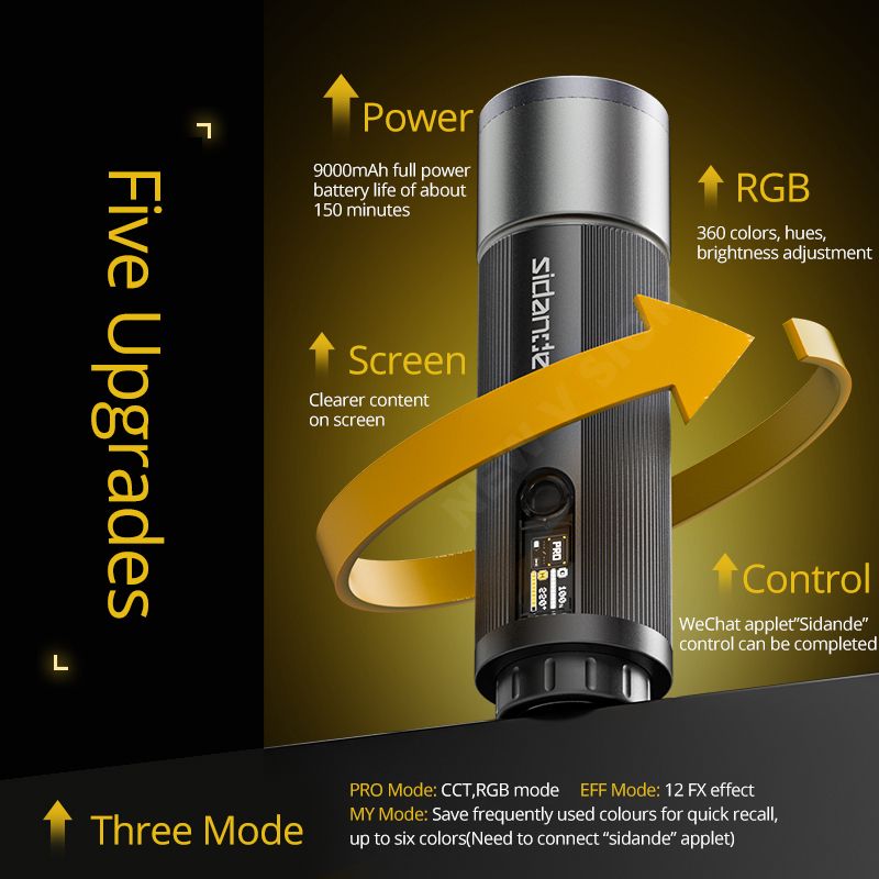 Sidande Z12 PRO Photography Light 12w, RGB Full-Color Fill Light, Including Condenser - Image 4