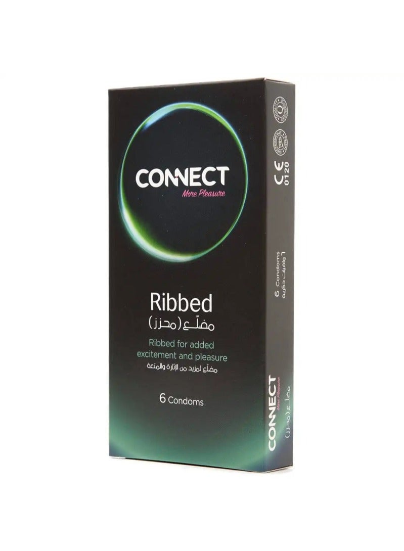 Mattel Games Connect Ribbed Condoms 6 pcs