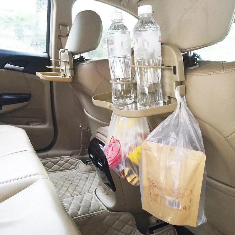 Car folding food rack, beverage rack, car rear seat table rack, phone holder, car storage folding dining table - Image 3