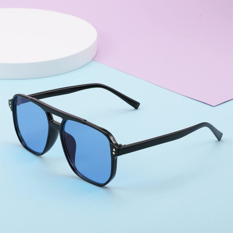 FEISEDY Retro Square Aviator Sunglasses Women Men 70s Vintage Trendy Plastic Frame Sun Glasses B2835 - Image 3