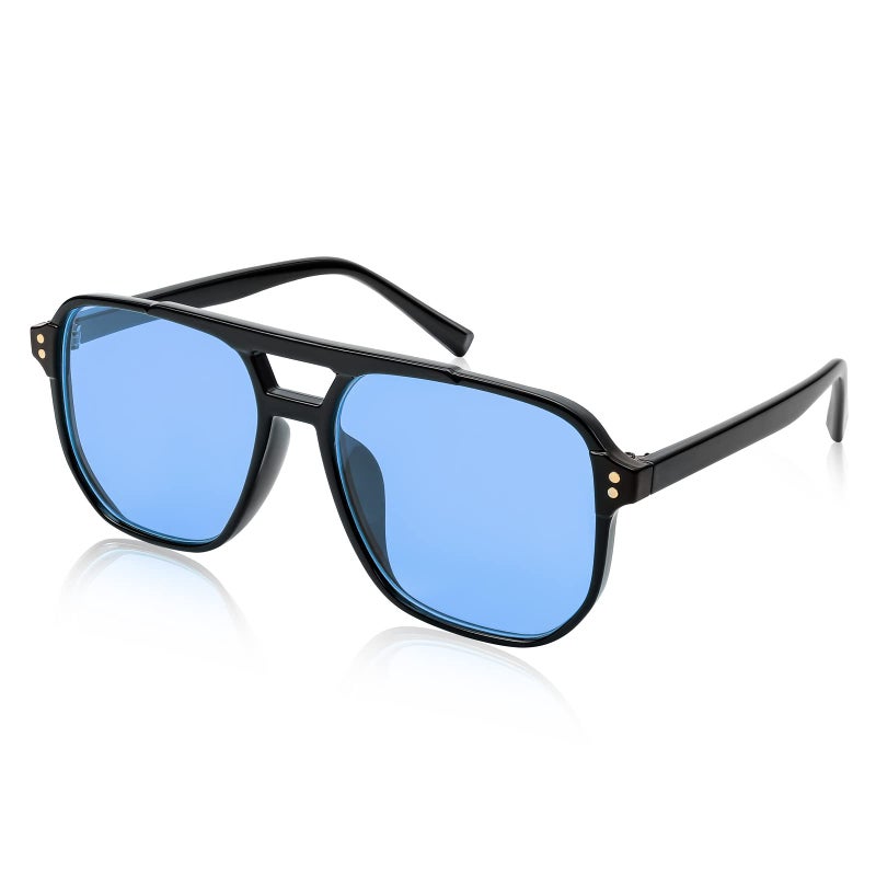 FEISEDY Retro Square Aviator Sunglasses Women Men 70s Vintage Trendy Plastic Frame Sun Glasses B2835 - Image 1