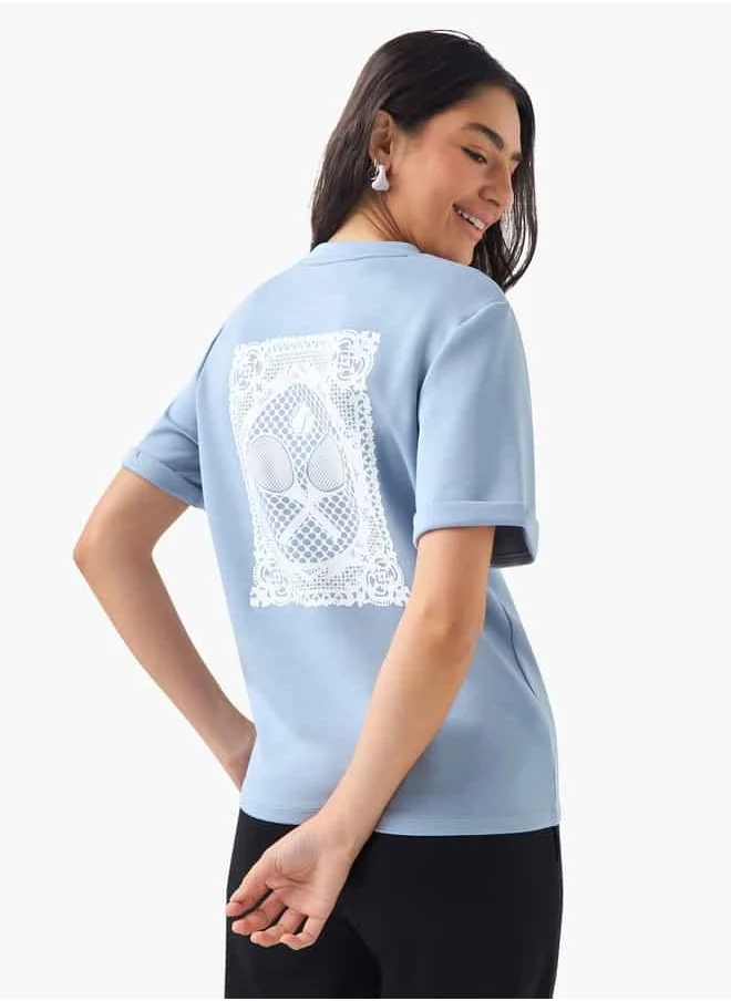 Kappa Kappa Logo Print Crew Neck T-shirt with Short Sleeves