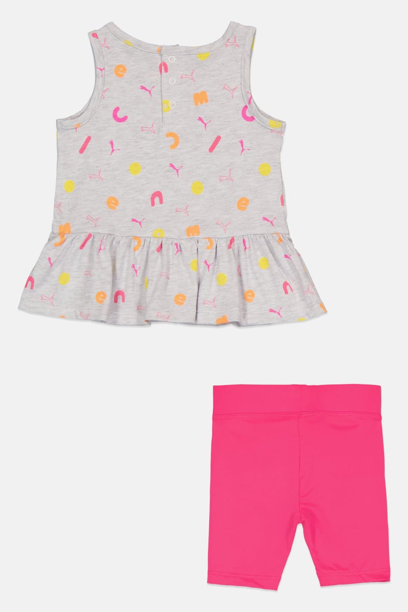 Puma x Cocomelon Toddlers Girl 2 Pcs Brand Logo Top And Shorts Set, Multicolor - Image 3